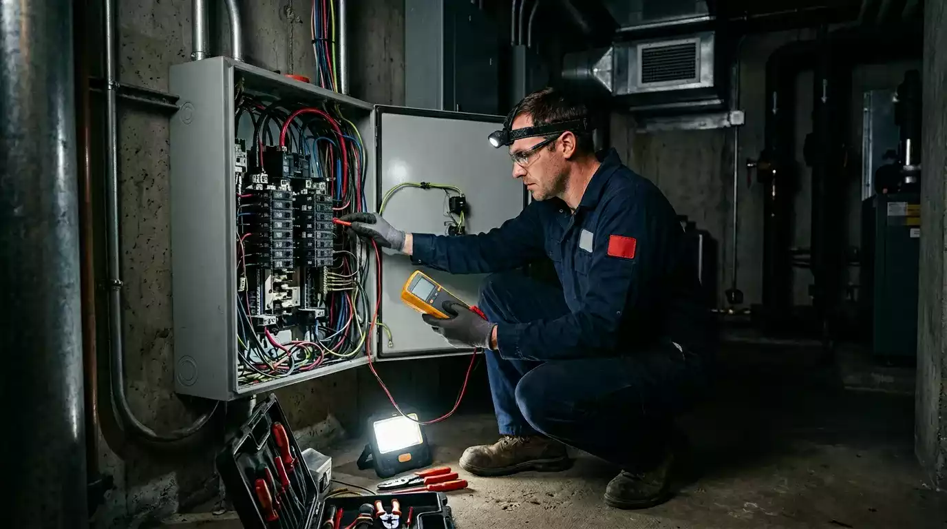 Quadro elétrico antigo em casa residencial
