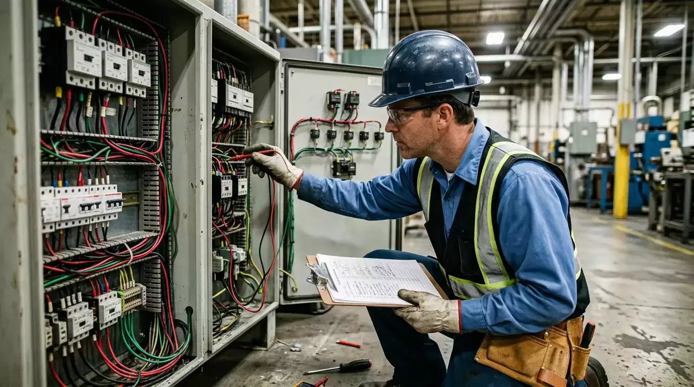 Manutenção preventiva em sistemas elétricos industriais