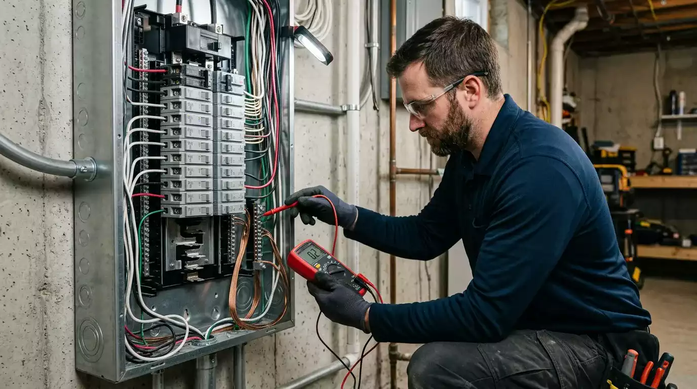 Tomadas e pontos de energia na garagem residencial