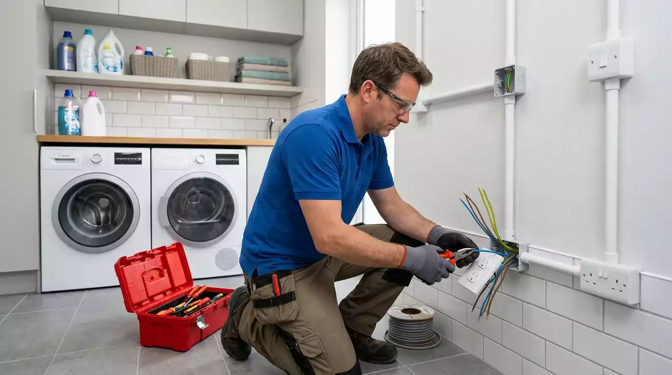Quadro elétrico industrial com disjuntores e dispositivos de proteção