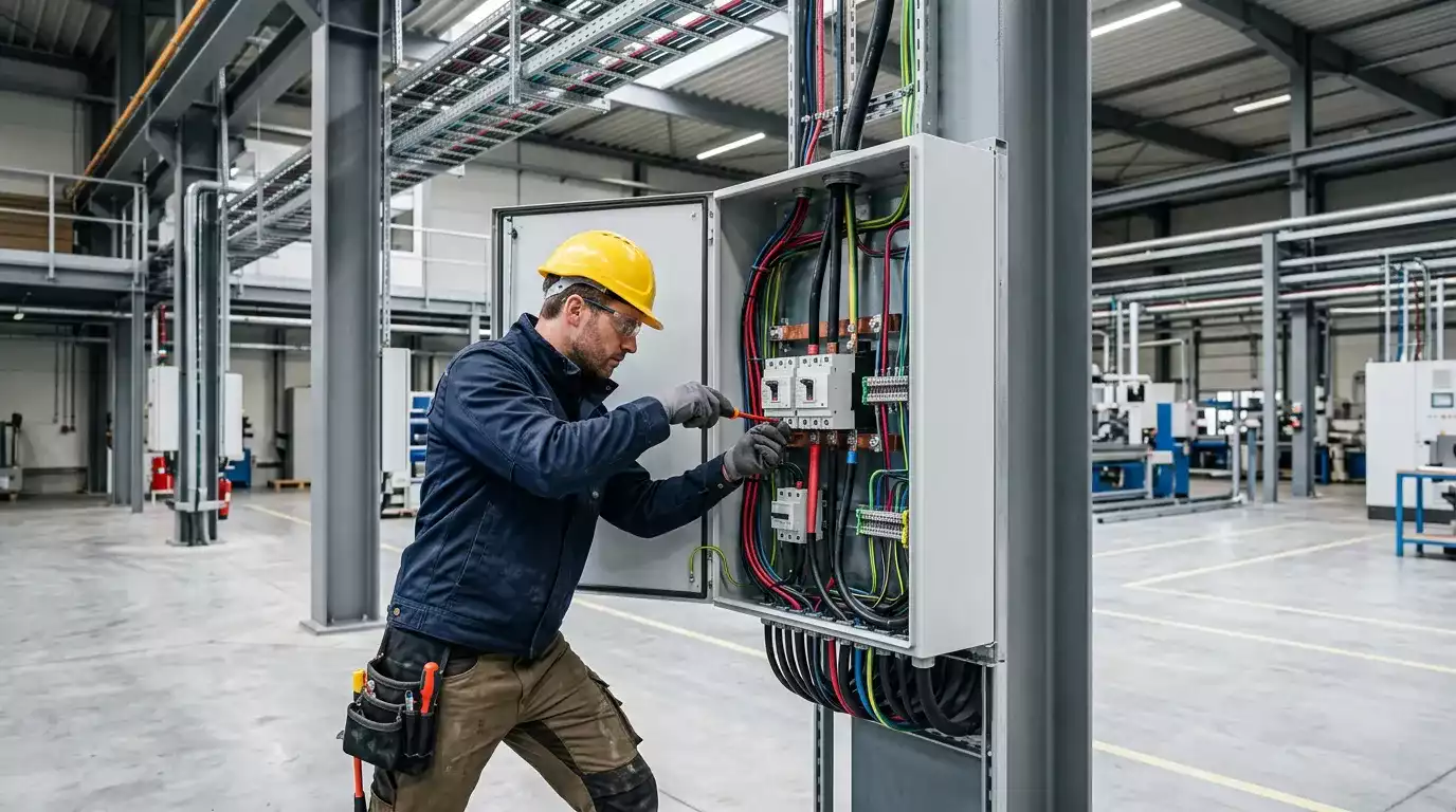 Eletricista realizando manutenção preventiva em Campo Grande MS