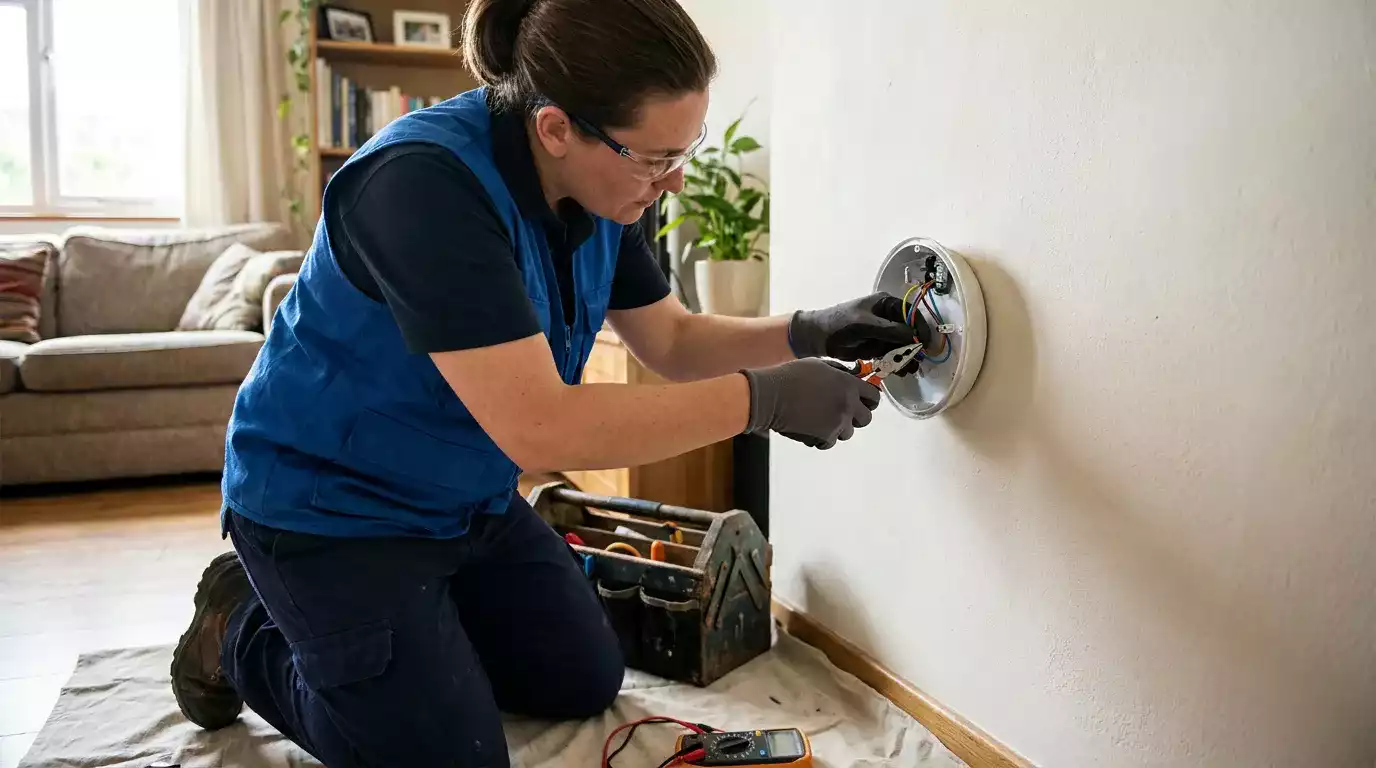 Troca de tomadas residenciais com acabamento moderno