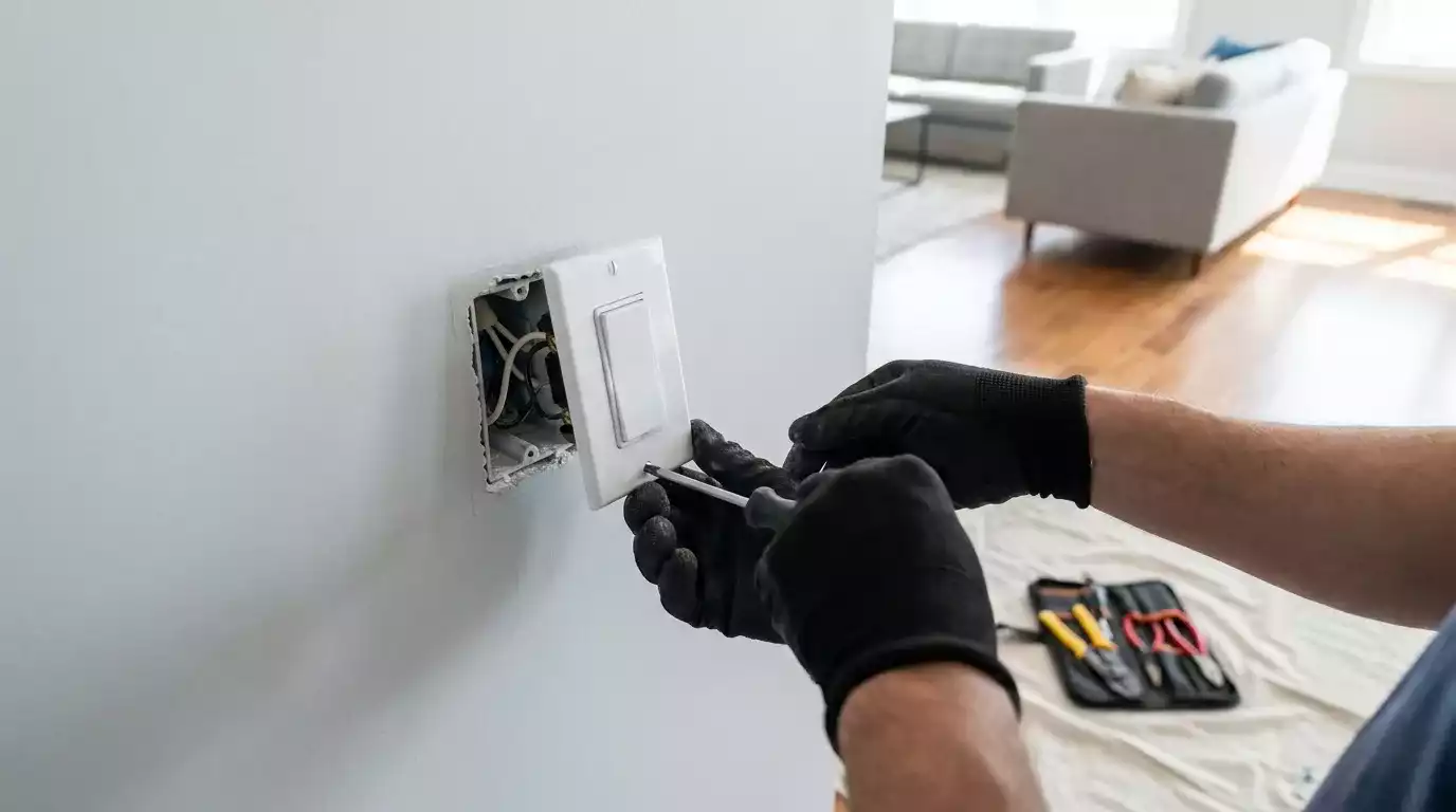 Eletricista CG realizando manutenção elétrica
