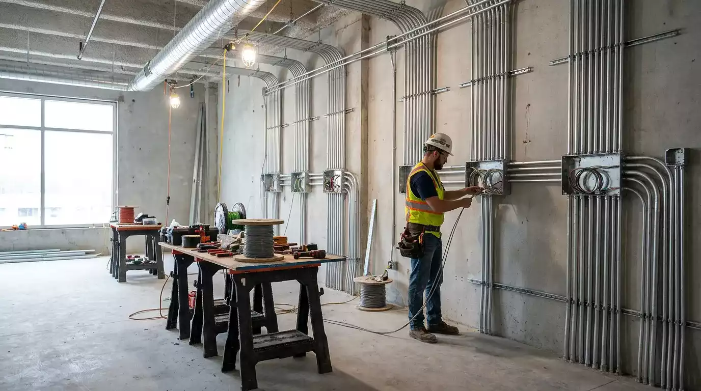 Profissional realizando avaliação técnica para laudo elétrico