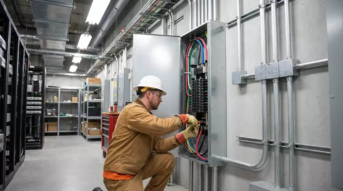 Quadro de distribuição instalado em ambiente residencial