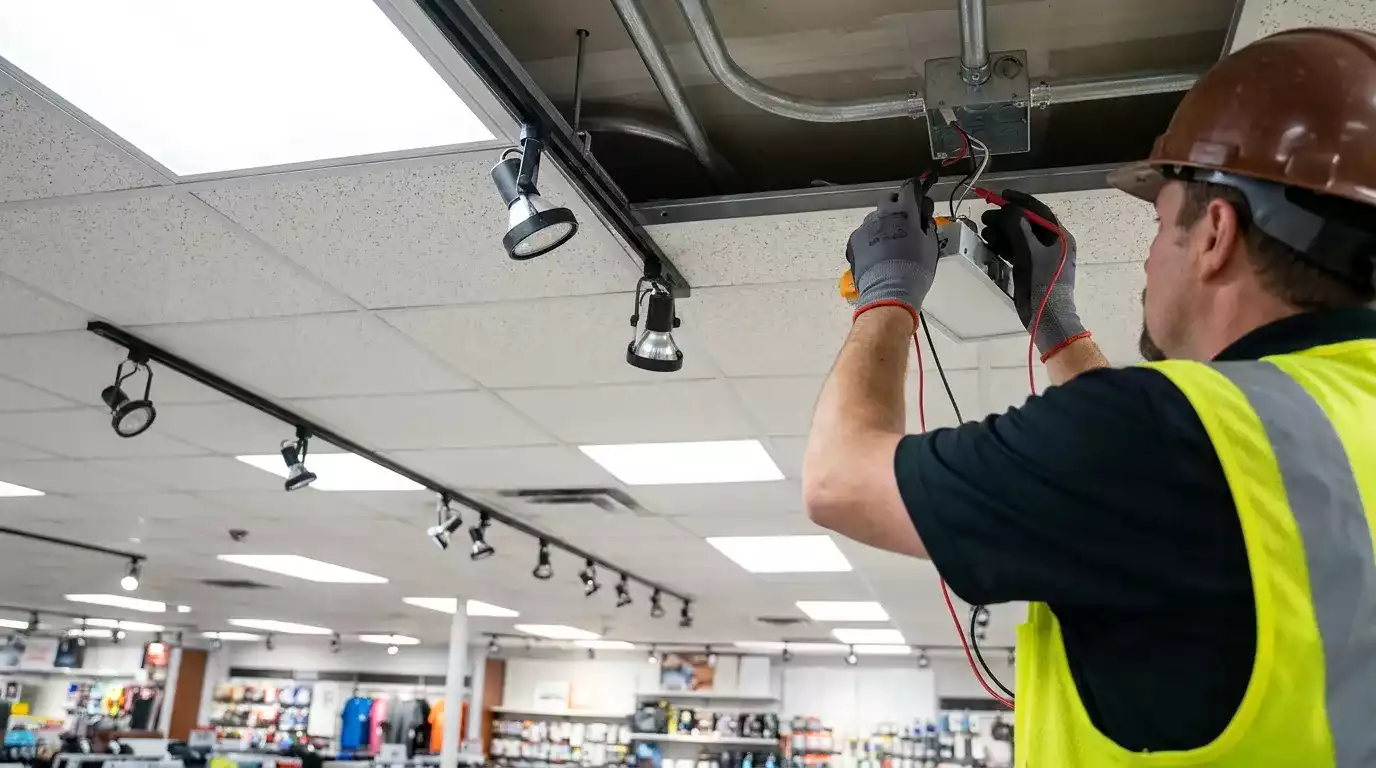 Quadro elétrico moderno após manutenção preventiva e atendimento emergencial